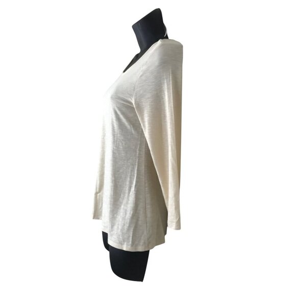 Anthropologie Dolan Cream 3/4 Sleeve Low Back Very Soft Top Size S - Picture 4 of 7